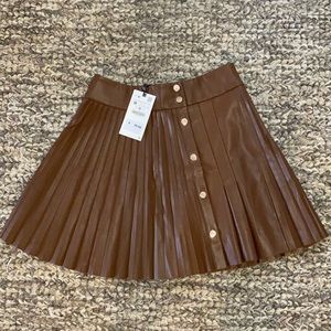 Zara pleated leather skirt